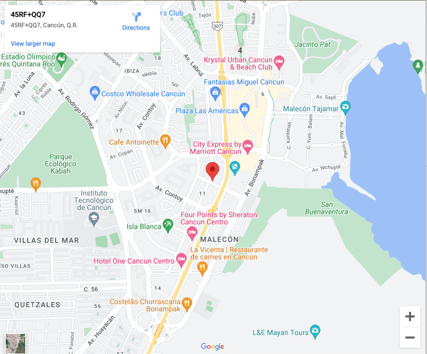 Hodela Apartments Cancun mapa