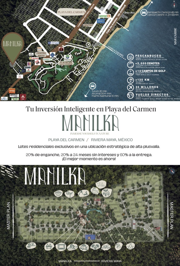 Manilka lotes residenciales en venta en Playa del Cármen