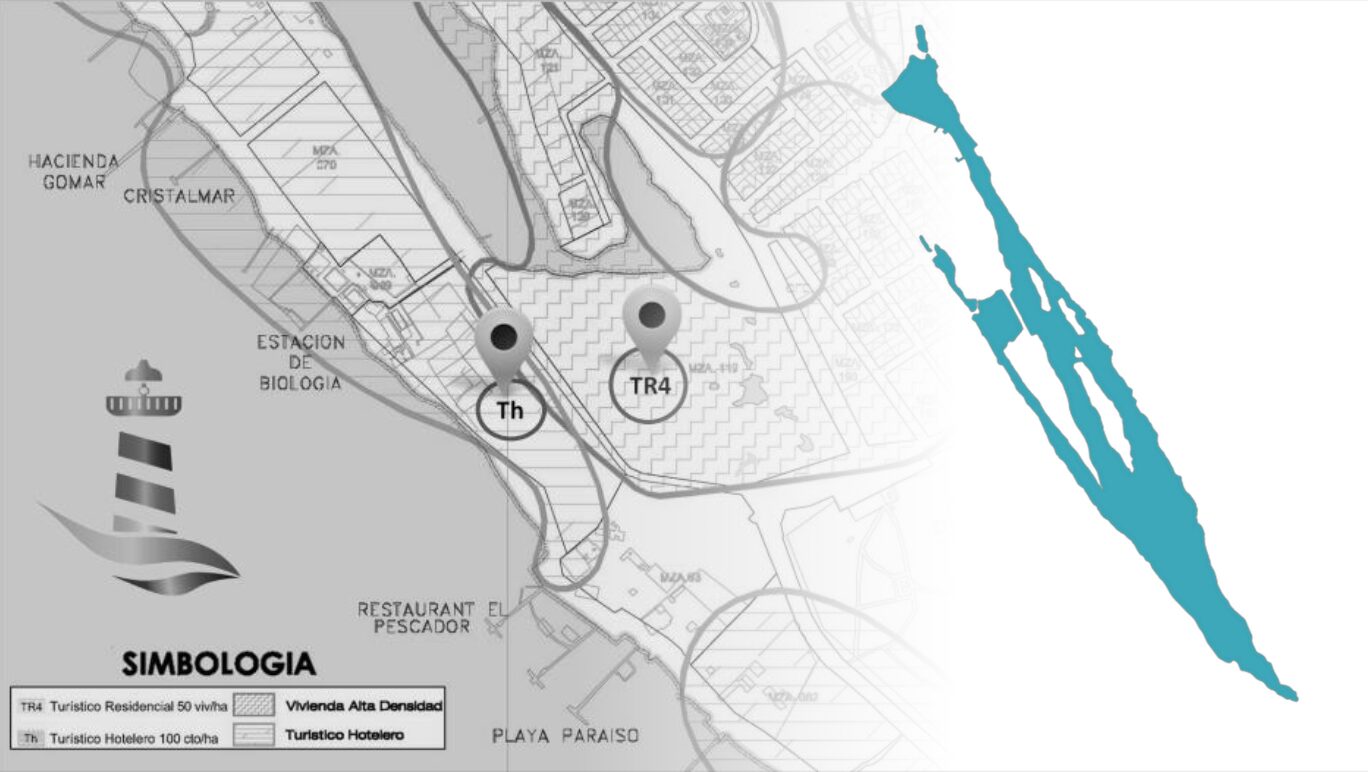 Terreno hotelero en Isla Mujeres frente de playa con 24,000 m² y alta densidad para desarrollo turístico.