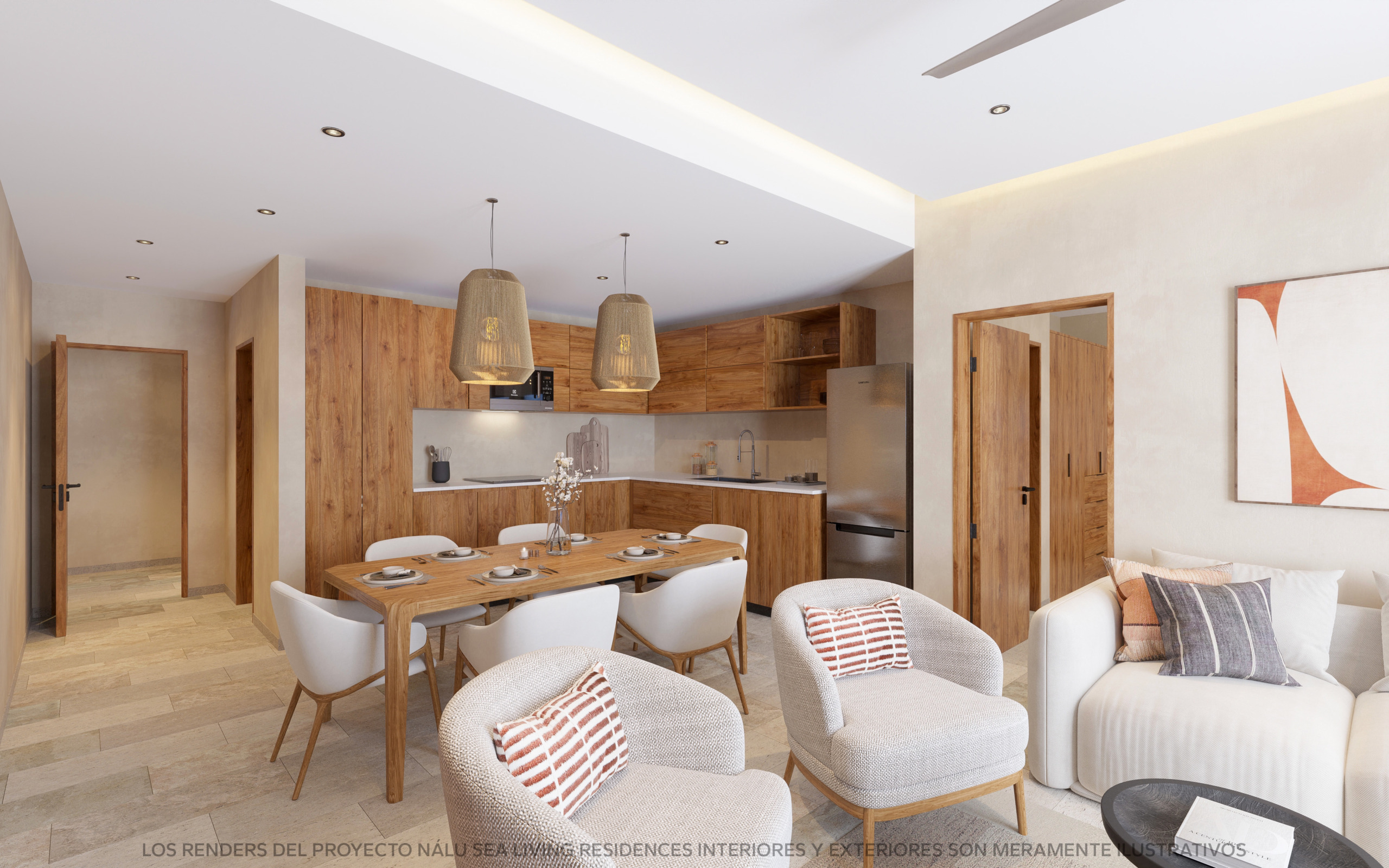 Nalu Sea Living Residences Puerto Morelos Comedor Cocina