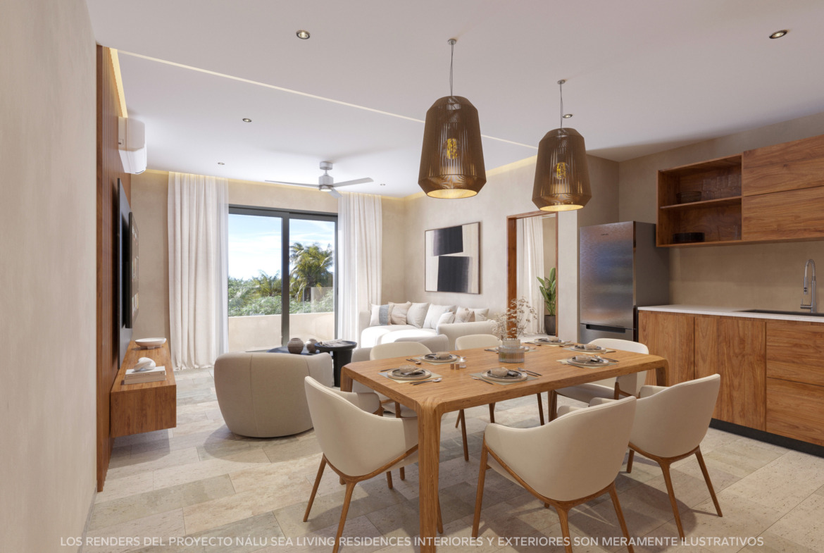 Nalu Sea Living Residences Puerto Morelos Sala Comedor