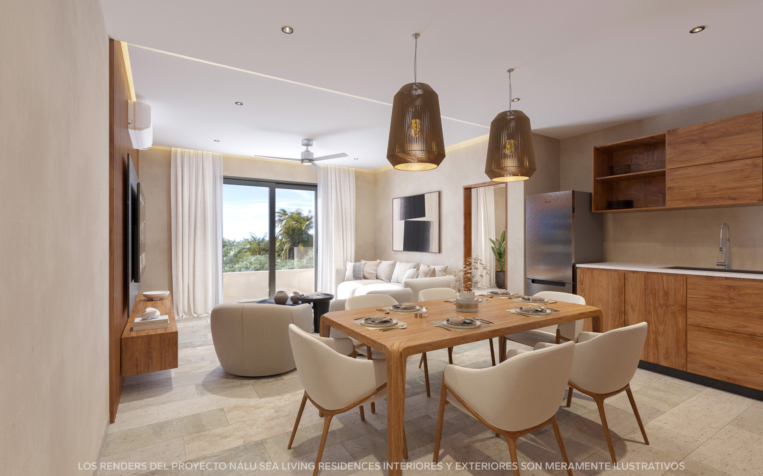 Nalu Sea Living Residences Puerto Morelos Sala Comedor