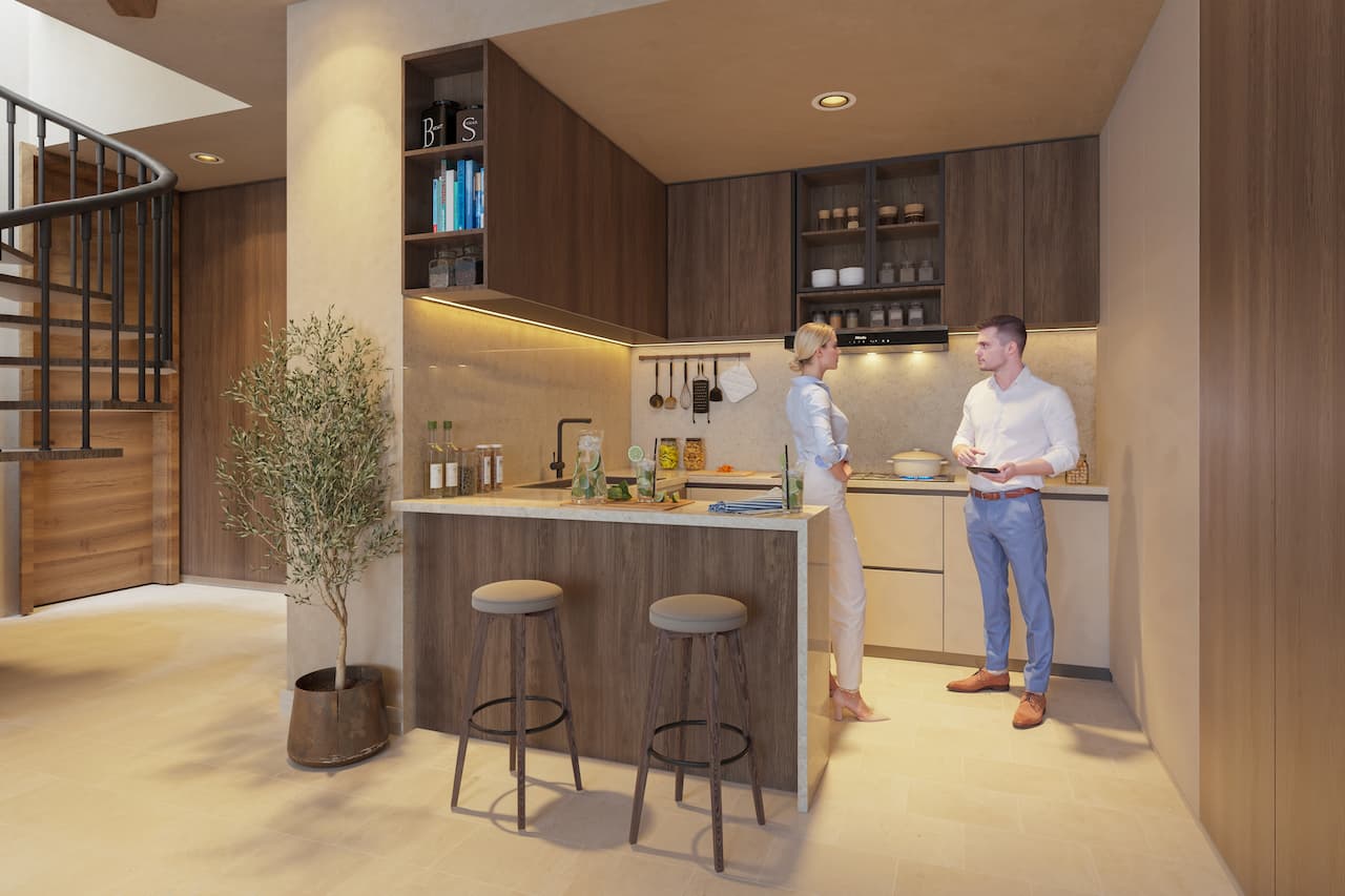 Cocina de diseño en residencia fraccional Kahatsa', Playa del Carmen